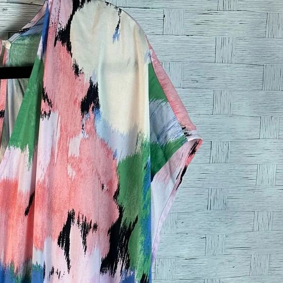 AVA & VIV mine Dress pastel colorful v-neck coastal spring Bohemian plus size - Picture 10 of 10